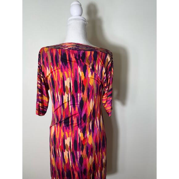 Trina Turk Multicolored Cold Shoulder Half Sleeve Knee Length Dress Sz 4 - Picture 3 of 4